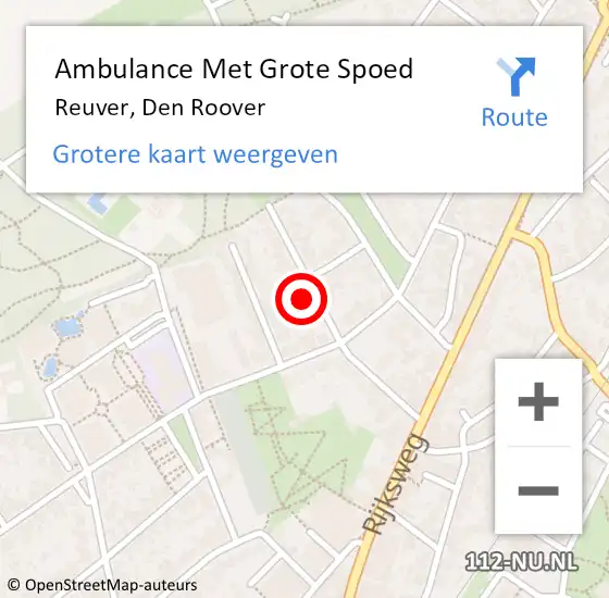 Locatie op kaart van de 112 melding: Ambulance Met Grote Spoed Naar Reuver, Den Roover op 24 maart 2015 11:43