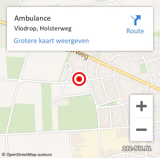 Locatie op kaart van de 112 melding: Ambulance Vlodrop, Holsterweg op 24 maart 2015 11:59