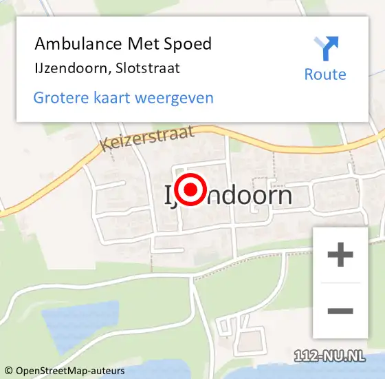 Locatie op kaart van de 112 melding: Ambulance Met Spoed Naar IJzendoorn, Slotstraat op 24 maart 2015 14:09