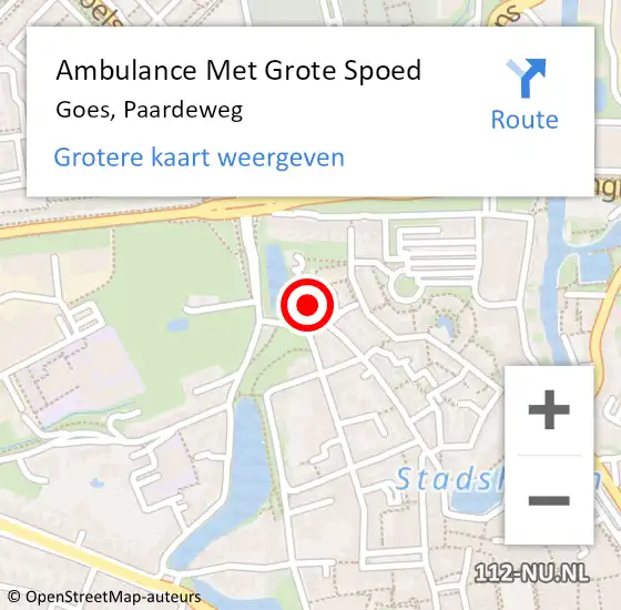 Locatie op kaart van de 112 melding: Ambulance Met Grote Spoed Naar Goes, Paardeweg op 2 november 2013 17:44