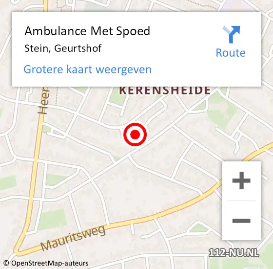 Locatie op kaart van de 112 melding: Ambulance Met Spoed Naar Stein, Geurtshof op 2 november 2013 17:51