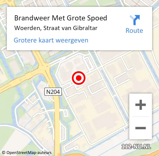 Locatie op kaart van de 112 melding: Brandweer Met Grote Spoed Naar Woerden, Straat van Gibraltar op 24 maart 2015 17:03