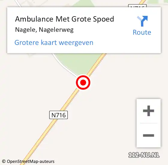 Locatie op kaart van de 112 melding: Ambulance Met Grote Spoed Naar Nagele, Nagelerweg op 24 maart 2015 17:09