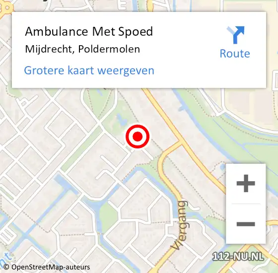 Locatie op kaart van de 112 melding: Ambulance Met Spoed Naar Mijdrecht, Poldermolen op 24 maart 2015 19:54