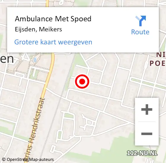 Locatie op kaart van de 112 melding: Ambulance Met Spoed Naar Eijsden, Meikers op 24 maart 2015 19:54