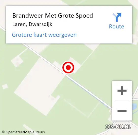 Locatie op kaart van de 112 melding: Brandweer Met Grote Spoed Naar Laren, Dwarsdijk op 24 maart 2015 20:22