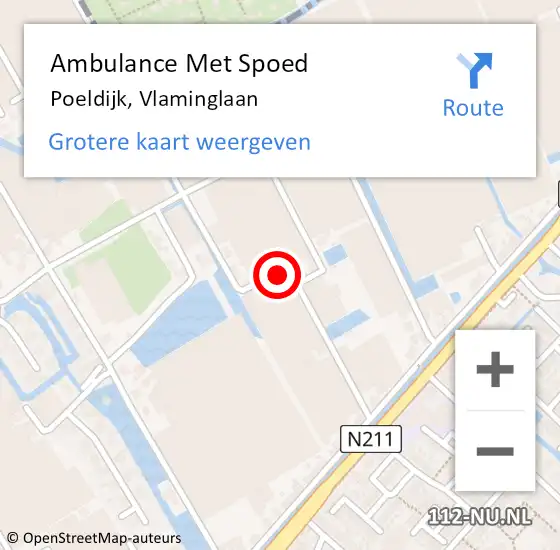 Locatie op kaart van de 112 melding: Ambulance Met Spoed Naar Poeldijk, Vlaminglaan op 24 maart 2015 21:00