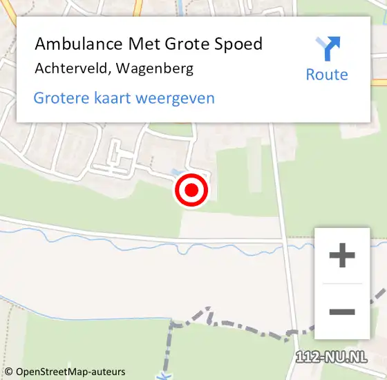 Locatie op kaart van de 112 melding: Ambulance Met Grote Spoed Naar Achterveld, Wagenberg op 24 maart 2015 22:56