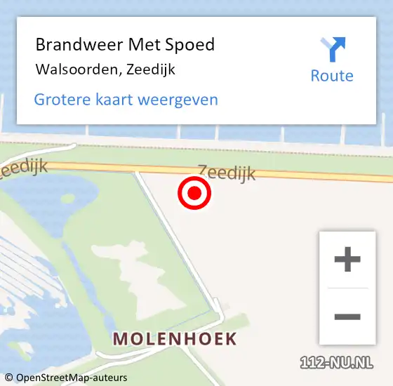 Locatie op kaart van de 112 melding: Brandweer Met Spoed Naar Walsoorden, Zeedijk op 25 maart 2015 00:47