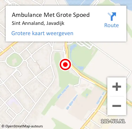 Locatie op kaart van de 112 melding: Ambulance Met Grote Spoed Naar Sint Annaland, Javadijk op 2 november 2013 18:37