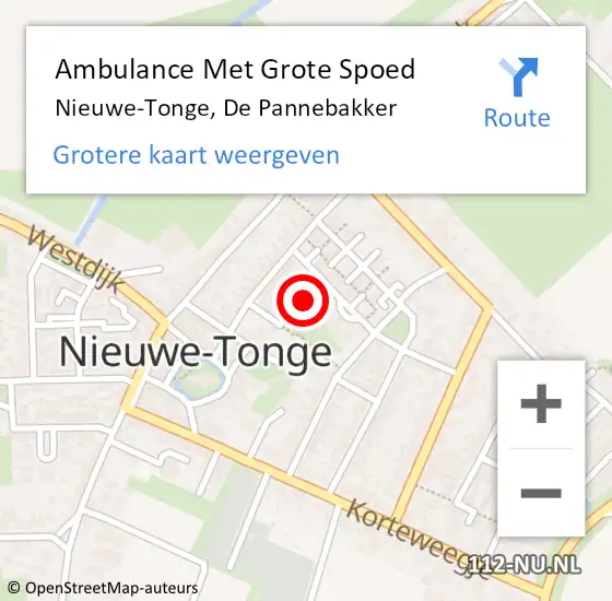 Locatie op kaart van de 112 melding: Ambulance Met Grote Spoed Naar Nieuwe-Tonge, De Pannebakker op 25 maart 2015 01:55