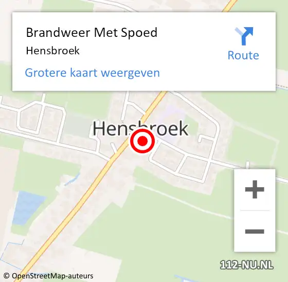 Locatie op kaart van de 112 melding: Brandweer Met Spoed Naar Hensbroek op 25 maart 2015 04:55