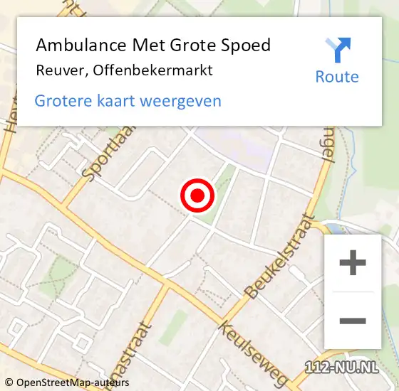 Locatie op kaart van de 112 melding: Ambulance Met Grote Spoed Naar Reuver, Offenbekermarkt op 25 maart 2015 06:11