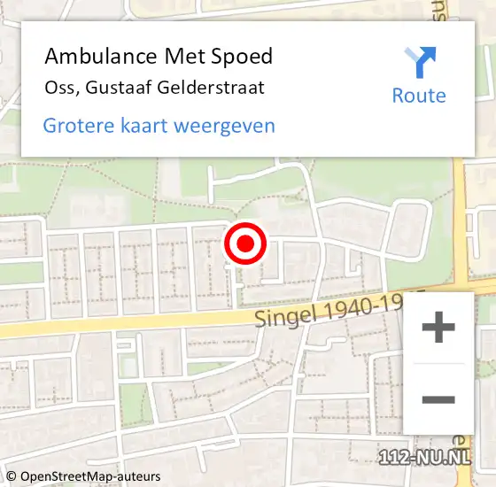 Locatie op kaart van de 112 melding: Ambulance Met Spoed Naar Oss, Gustaaf Gelderstraat op 25 maart 2015 07:55