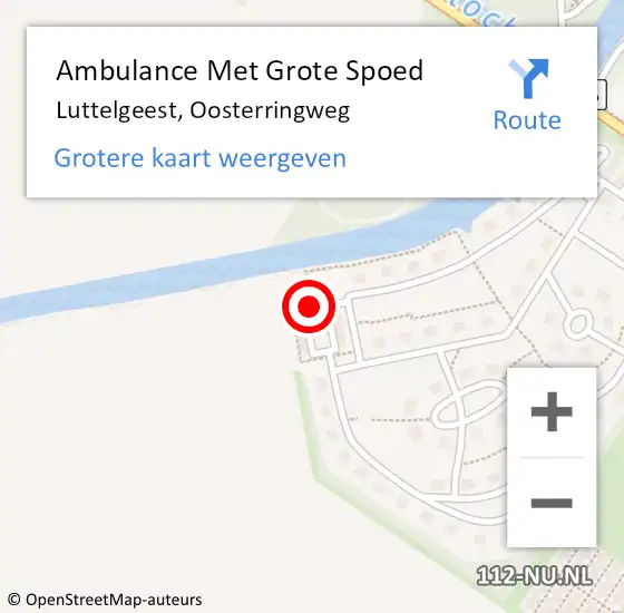 Locatie op kaart van de 112 melding: Ambulance Met Grote Spoed Naar Luttelgeest, Oosterringweg op 25 maart 2015 11:11