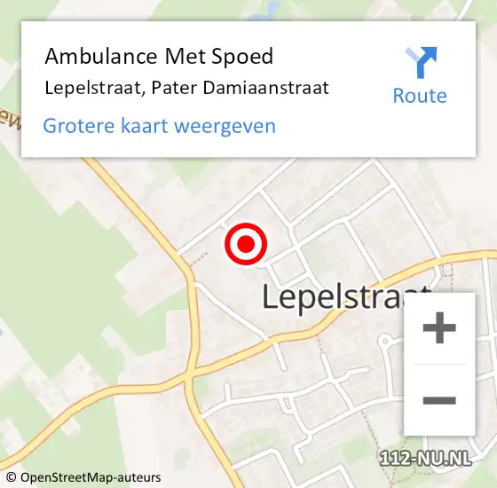 Locatie op kaart van de 112 melding: Ambulance Met Spoed Naar Lepelstraat, Pater Damiaanstraat op 25 maart 2015 12:18