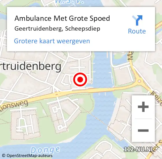 Locatie op kaart van de 112 melding: Ambulance Met Grote Spoed Naar Geertruidenberg, Scheepsdiep op 25 maart 2015 16:13