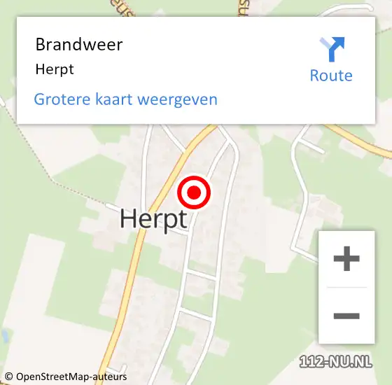 Locatie op kaart van de 112 melding: Brandweer Herpt op 25 maart 2015 16:30