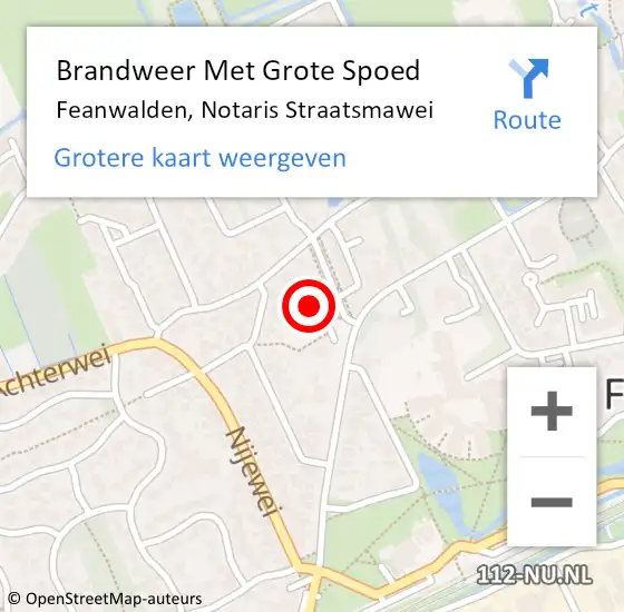 Locatie op kaart van de 112 melding: Brandweer Met Grote Spoed Naar Feanwalden, Notaris Straatsmawei op 25 maart 2015 16:34