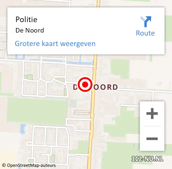 Locatie op kaart van de 112 melding: Politie De Noord op 25 maart 2015 16:45