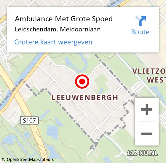 Locatie op kaart van de 112 melding: Ambulance Met Grote Spoed Naar Leidschendam, Meidoornlaan op 25 maart 2015 17:56