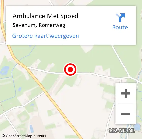 Locatie op kaart van de 112 melding: Ambulance Met Spoed Naar Sevenum, Romerweg op 25 maart 2015 18:02