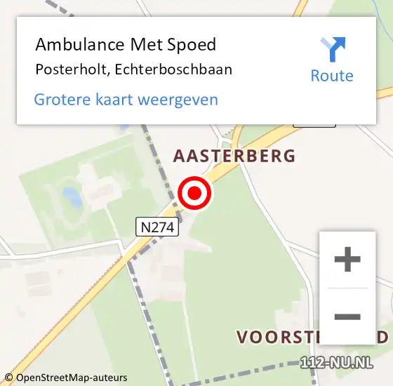 Locatie op kaart van de 112 melding: Ambulance Met Spoed Naar Posterholt, Echterboschbaan op 25 maart 2015 18:29