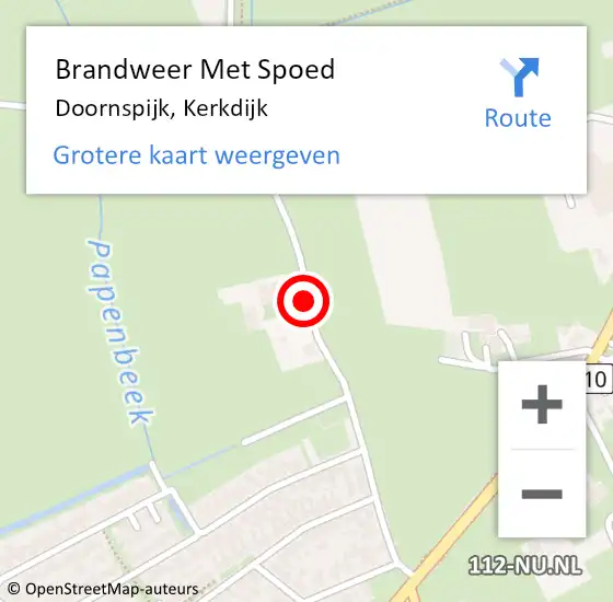 Locatie op kaart van de 112 melding: Brandweer Met Spoed Naar Doornspijk, Kerkdijk op 25 maart 2015 20:50