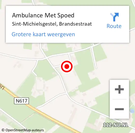 Locatie op kaart van de 112 melding: Ambulance Met Spoed Naar Sint-Michielsgestel, Brandsestraat op 26 maart 2015 00:41