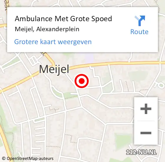 Locatie op kaart van de 112 melding: Ambulance Met Grote Spoed Naar Meijel, Alexanderplein op 26 maart 2015 01:31