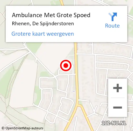 Locatie op kaart van de 112 melding: Ambulance Met Grote Spoed Naar Rhenen, De Spijnderstoren op 26 maart 2015 03:11