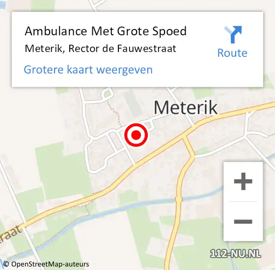 Locatie op kaart van de 112 melding: Ambulance Met Grote Spoed Naar Meterik, Rector de Fauwestraat op 26 maart 2015 10:11