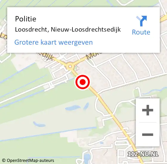 Locatie op kaart van de 112 melding: Politie Loosdrecht, Nieuw-Loosdrechtsedijk op 26 maart 2015 11:54