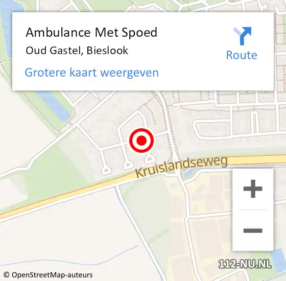 Locatie op kaart van de 112 melding: Ambulance Met Spoed Naar Oud Gastel, Bieslook op 26 maart 2015 11:56