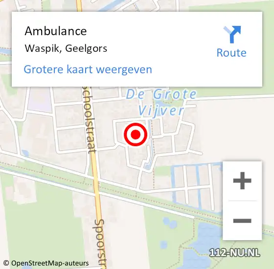 Locatie op kaart van de 112 melding: Ambulance Waspik, Geelgors op 26 maart 2015 11:58