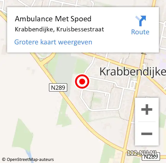 Locatie op kaart van de 112 melding: Ambulance Met Spoed Naar Krabbendijke, Kruisbessestraat op 26 maart 2015 12:30