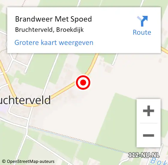 Locatie op kaart van de 112 melding: Brandweer Met Spoed Naar Bruchterveld, Broekdijk op 26 maart 2015 13:10