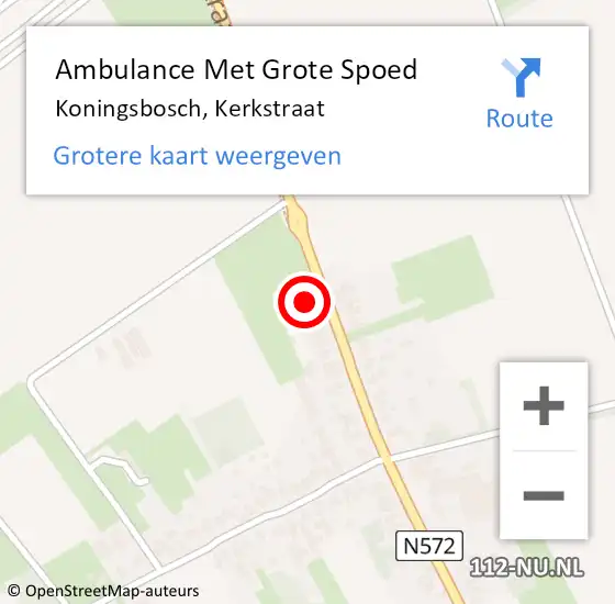 Locatie op kaart van de 112 melding: Ambulance Met Grote Spoed Naar Koningsbosch, Kerkstraat op 26 maart 2015 13:18