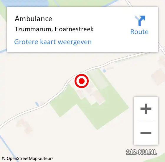 Locatie op kaart van de 112 melding: Ambulance Tzummarum, Hoarnestreek op 26 maart 2015 14:19