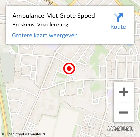 Locatie op kaart van de 112 melding: Ambulance Met Grote Spoed Naar Breskens, Vogelenzang op 26 maart 2015 14:21