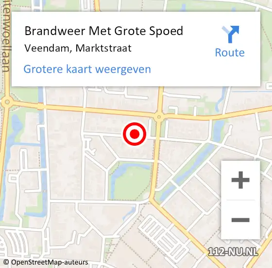 Locatie op kaart van de 112 melding: Brandweer Met Grote Spoed Naar Veendam, Marktstraat op 26 maart 2015 14:33