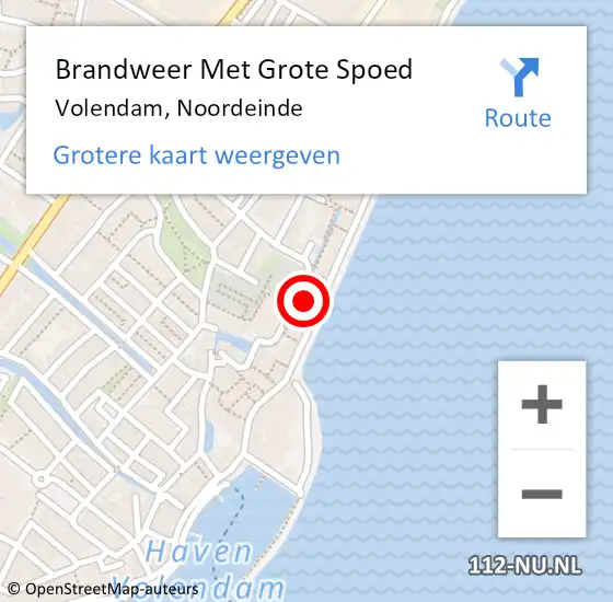 Locatie op kaart van de 112 melding: Brandweer Met Grote Spoed Naar Volendam, Noordeinde op 26 maart 2015 16:57