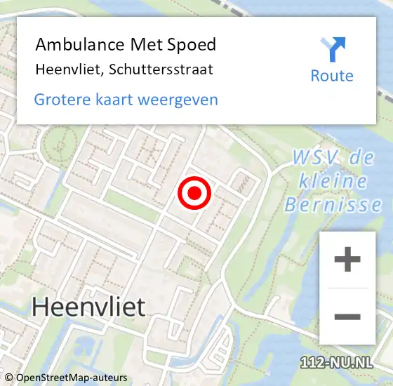 Locatie op kaart van de 112 melding: Ambulance Met Spoed Naar Heenvliet, Schuttersstraat op 26 maart 2015 17:02