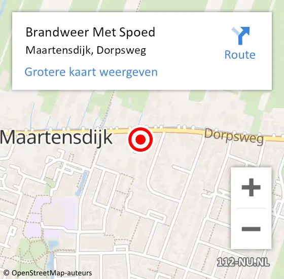 Locatie op kaart van de 112 melding: Brandweer Met Spoed Naar Maartensdijk, Dorpsweg op 26 maart 2015 19:23