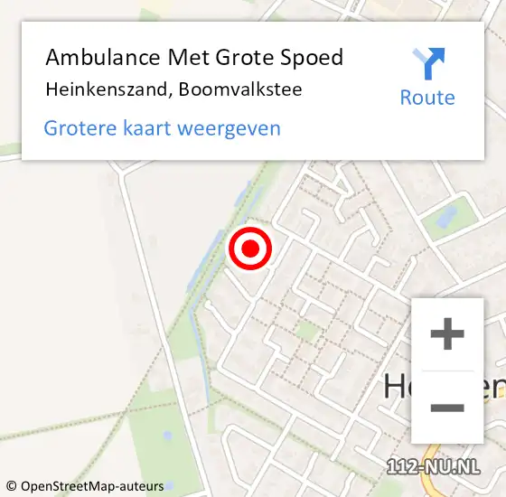 Locatie op kaart van de 112 melding: Ambulance Met Grote Spoed Naar Heinkenszand, Boomvalkstee op 2 november 2013 23:05