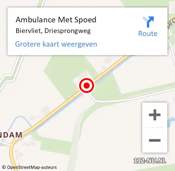 Locatie op kaart van de 112 melding: Ambulance Met Spoed Naar Biervliet, Driesprongweg op 26 maart 2015 19:49