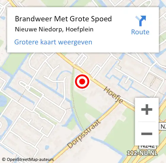 Locatie op kaart van de 112 melding: Brandweer Met Grote Spoed Naar Nieuwe Niedorp, Hoefplein op 26 maart 2015 22:10