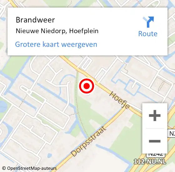 Locatie op kaart van de 112 melding: Brandweer Nieuwe Niedorp, Hoefplein op 26 maart 2015 22:11