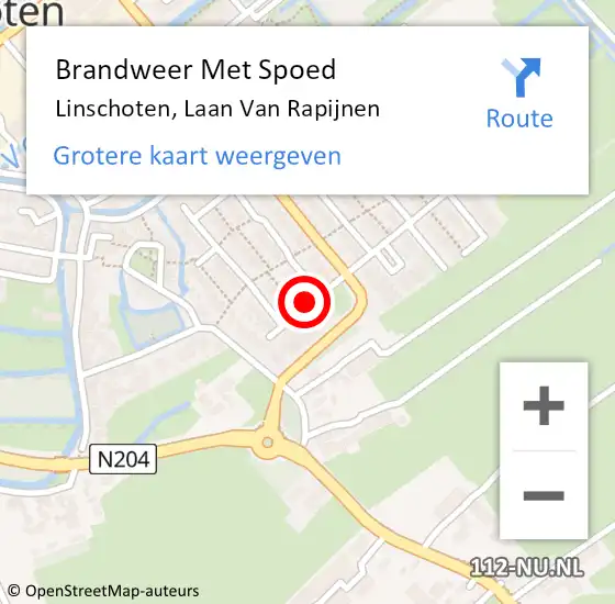 Locatie op kaart van de 112 melding: Brandweer Met Spoed Naar Linschoten, Laan Van Rapijnen op 2 november 2013 23:27