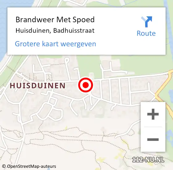 Locatie op kaart van de 112 melding: Brandweer Met Spoed Naar Huisduinen, Badhuisstraat op 2 november 2013 23:29